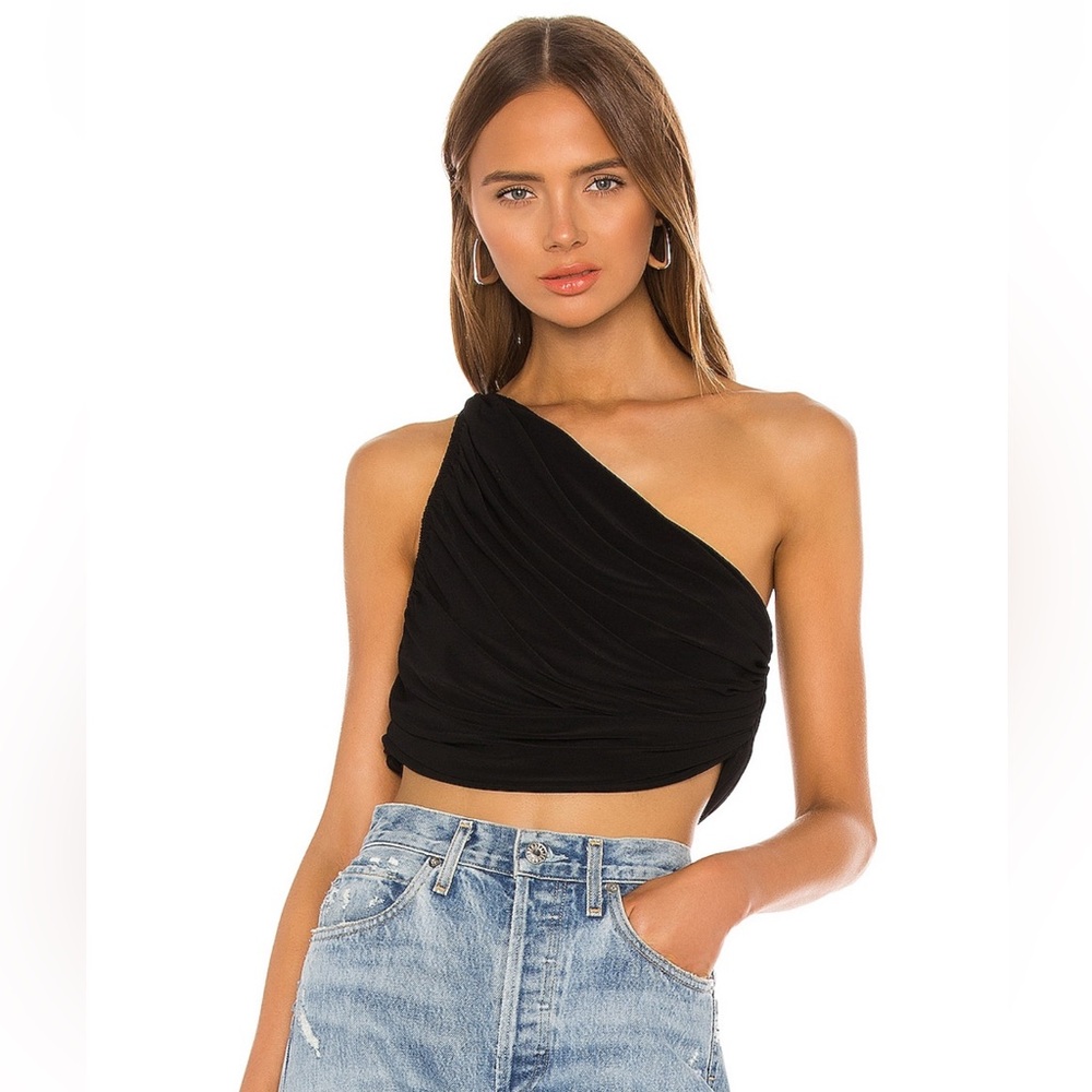 Norma Kamali Black Draped Top